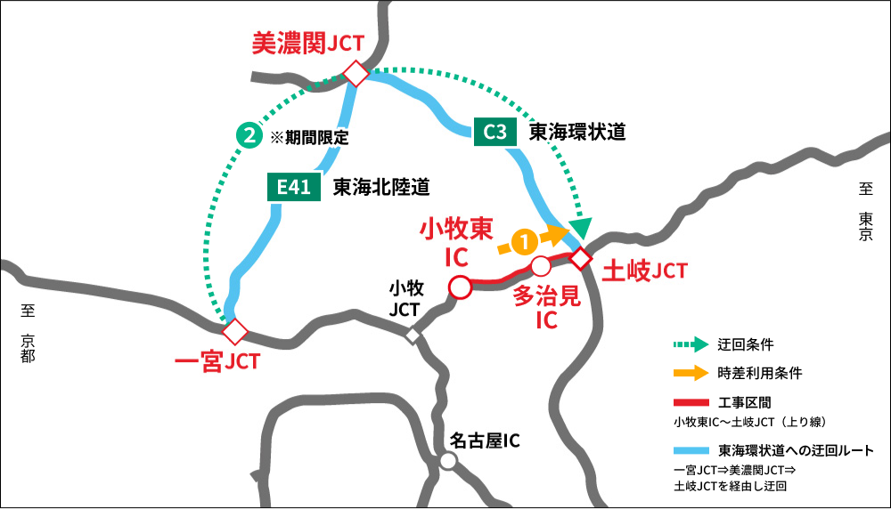 小牧東IC→土岐JCT マップ